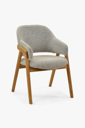 Szürke szövet tölgyfa étkezőszék Clara modell modern dizájn